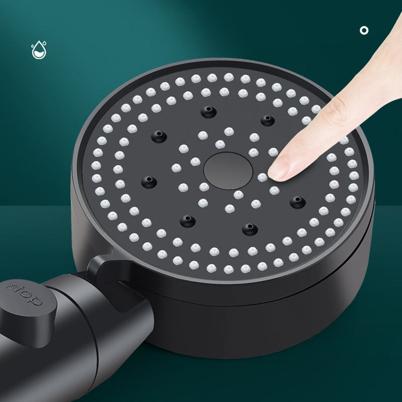 Metal Black Shower Head Self-Cleaning Standard Round Hand Shower