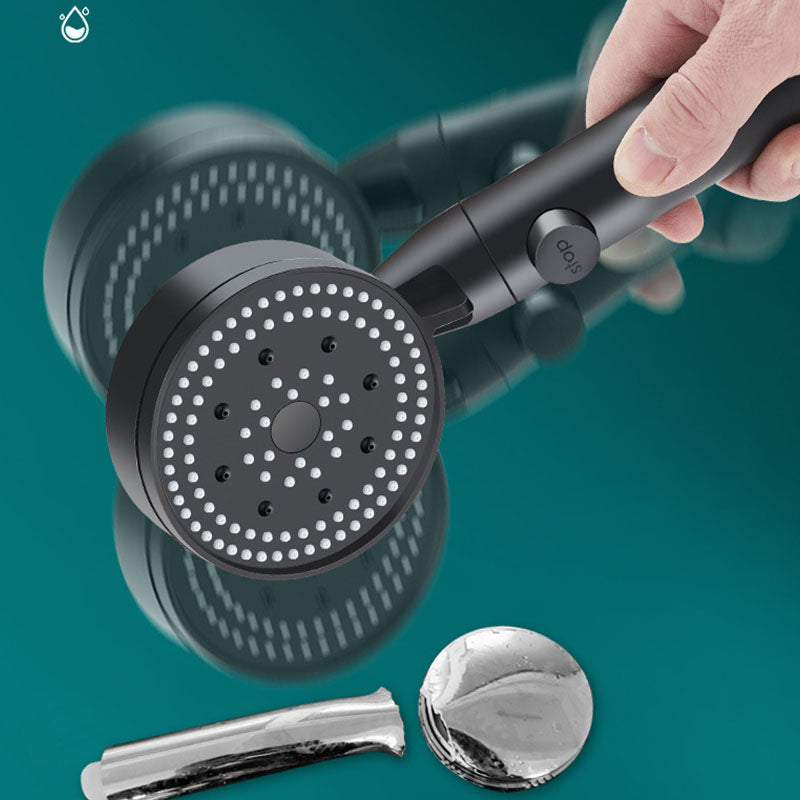 Metal Black Shower Head Self-Cleaning Standard Round Hand Shower