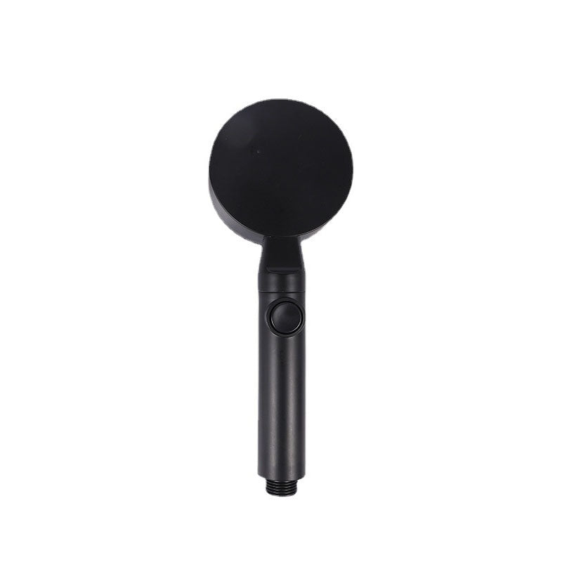 Metal Black Shower Head Self-Cleaning Standard Round Hand Shower