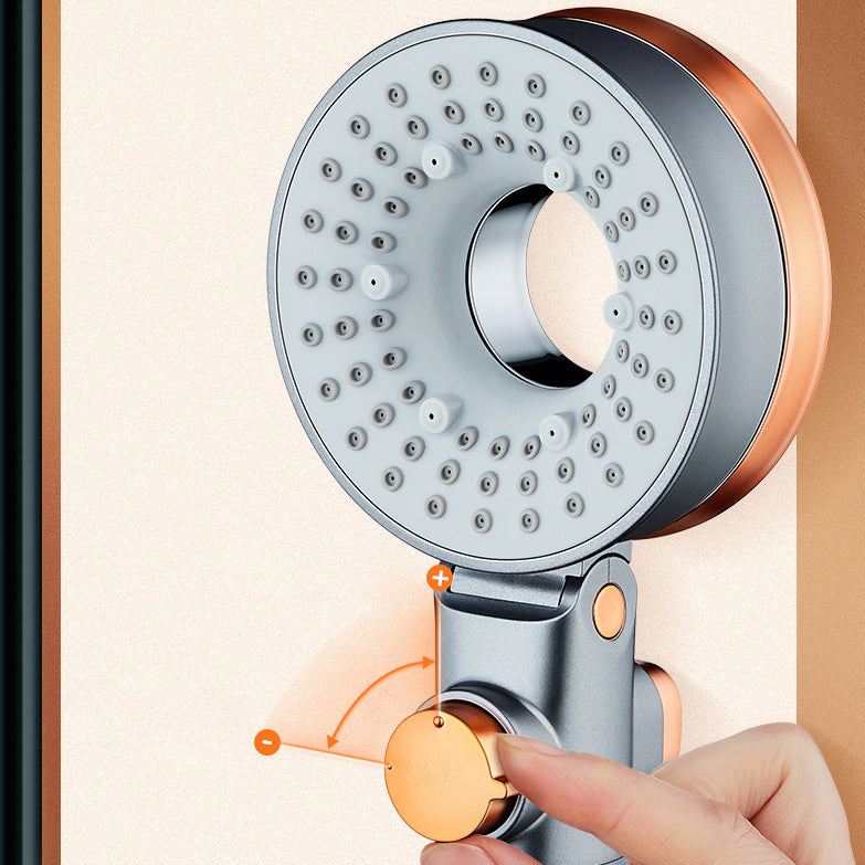 Reversible round shower head 3 spray types adjustable water flow handheld shower