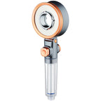 Reversible round shower head 3 spray types adjustable water flow handheld shower