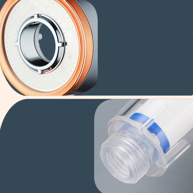 Reversible round shower head 3 spray types adjustable water flow handheld shower