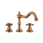 European Style Widespread Sink Mixer Brass 2 Handle Bathroom Vessel Mixer with Hoses