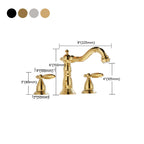 European Style Widespread Sink Mixer Brass 2 Handle Bathroom Vessel Mixer with Hoses