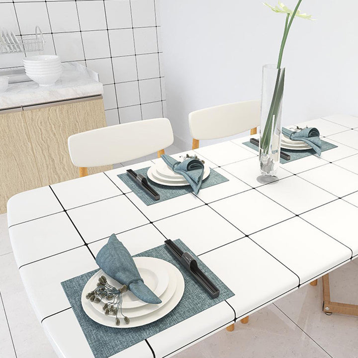 White Peel & Stick Tile Mirror Plastic Grid Wallpaper for Kitchen and Bathroom