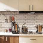 White Peel & Stick Tile Mirror Plastic Grid Wallpaper for Kitchen and Bathroom