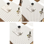 White Peel & Stick Tile Mirror Plastic Grid Wallpaper for Kitchen and Bathroom