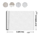 White Peel & Stick Tile Mirror Plastic Grid Wallpaper for Kitchen and Bathroom