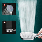 Contemporary Fixed Head Square Supercharged Showerhead Combo