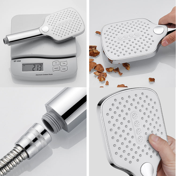 Contemporary Fixed Head Square Supercharged Showerhead Combo