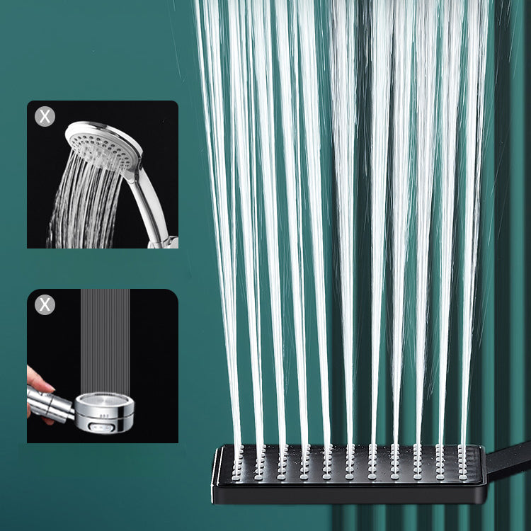 Contemporary Handheld Supercharged Showerhead Square Turbo Spray Head