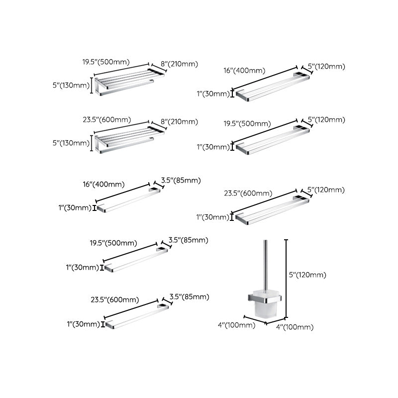 5-piece Bathroom Accessory Set Modern Polished Chrome Bathroom Set