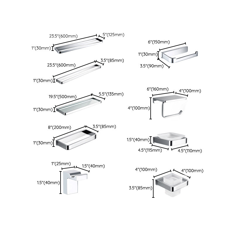 5-piece Bathroom Accessory Set Modern Polished Chrome Bathroom Set