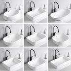 Modern Vessel Sink Porcelain Rectangular Vessel Sink (Not Including Faucet)