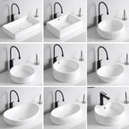 Modern Vessel Sink Porcelain Rectangular Vessel Sink (Not Including Faucet)