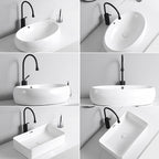 Modern Vessel Sink Porcelain Rectangular Vessel Sink (Not Including Faucet)