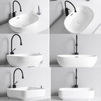 Modern Vessel Sink Porcelain Rectangular Vessel Sink (Not Including Faucet)