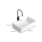 Modern Vessel Sink Porcelain Rectangular Vessel Sink (Not Including Faucet)