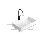 Modern Vessel Sink Porcelain Rectangular Vessel Sink (Not Including Faucet)