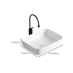 Modern Vessel Sink Porcelain Rectangular Vessel Sink (Not Including Faucet)