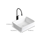 Modern Vessel Sink Porcelain Rectangular Vessel Sink (Not Including Faucet)