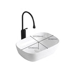 Modern Vessel Sink Porcelain Rectangular Vessel Sink (Not Including Faucet)