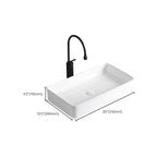 Modern Vessel Sink Porcelain Rectangular Vessel Sink (Not Including Faucet)