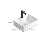 Modern Vessel Sink Porcelain Rectangular Vessel Sink (Not Including Faucet)