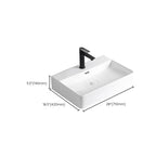 Modern Vessel Sink Porcelain Rectangular Vessel Sink (Not Including Faucet)