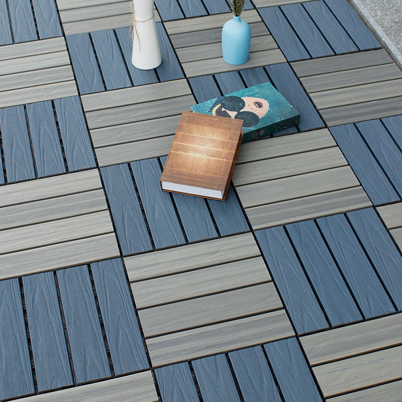 Interlocking composite deck tiles Striped pattern patio tiles