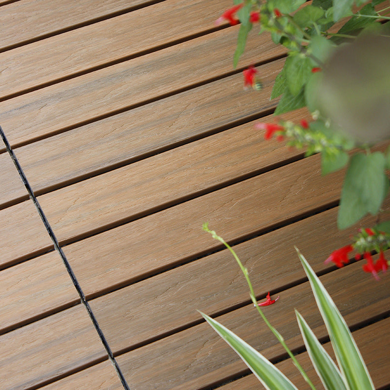 Interlocking composite deck tiles Striped pattern patio tiles