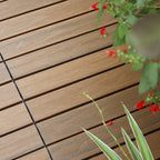 Interlocking composite deck tiles Striped pattern patio tiles