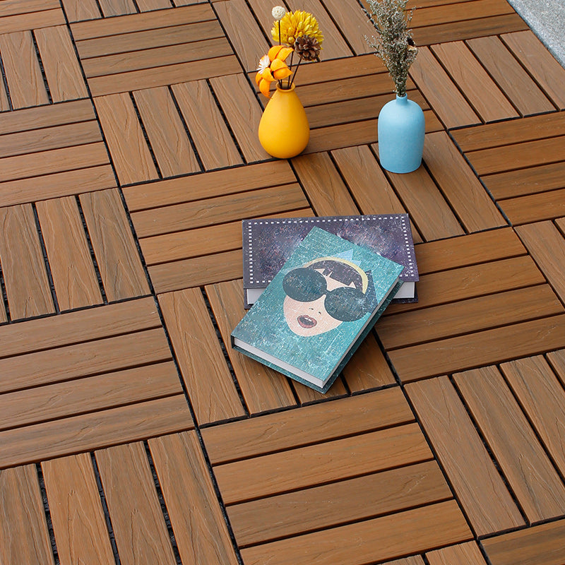Interlocking composite deck tiles Striped pattern patio tiles