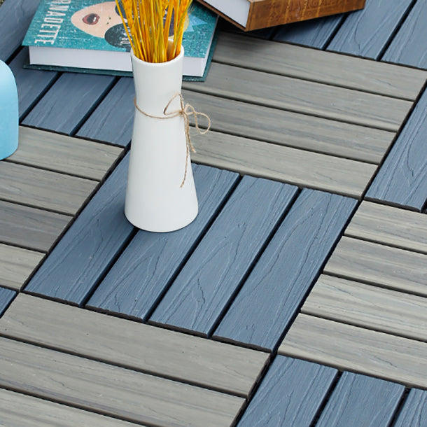 Interlocking composite deck tiles Striped pattern patio tiles