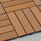 Interlocking composite deck tiles Striped pattern patio tiles