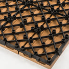 Interlocking composite deck tiles Striped pattern patio tiles