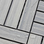Interlocking composite deck tiles Striped pattern patio tiles