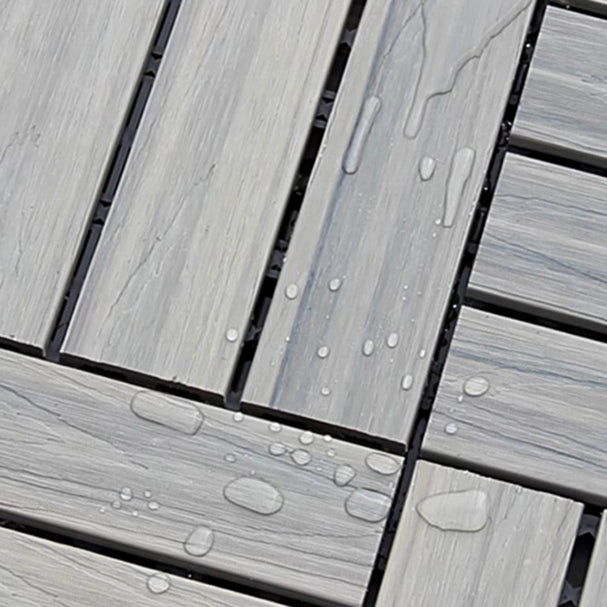 Interlocking composite deck tiles Striped pattern patio tiles