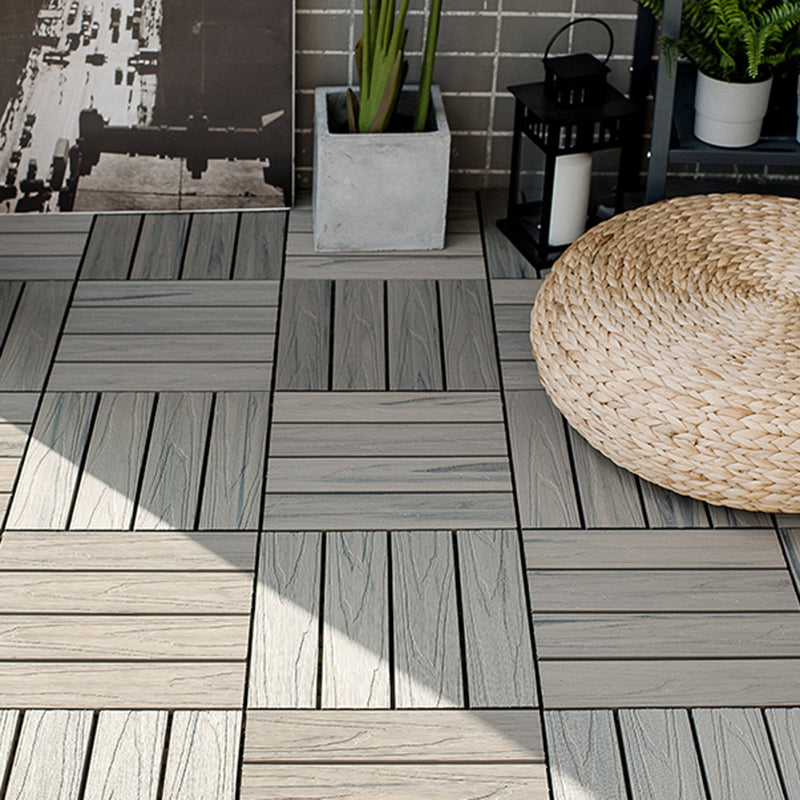 Square Patio Tiles Interlocking Striped Pattern Deck Board