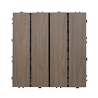 Square Patio Tiles Interlocking Striped Pattern Deck Board