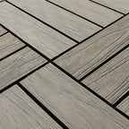 Square Patio Tiles Interlocking Striped Pattern Deck Board