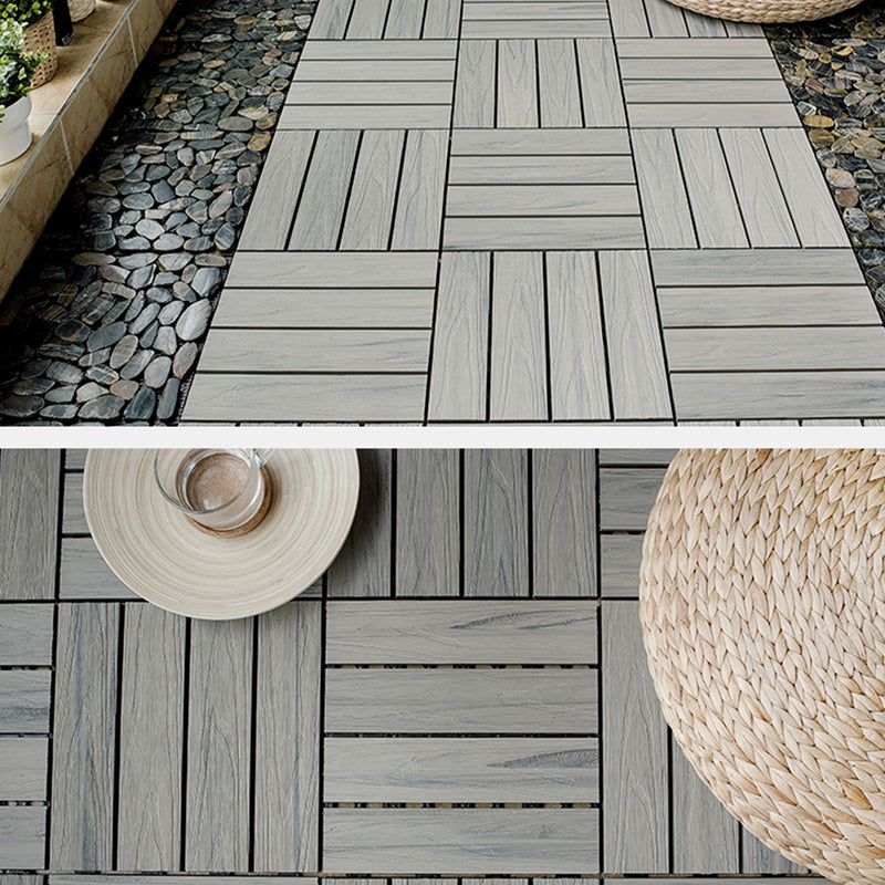 Square Patio Tiles Interlocking Striped Pattern Deck Board