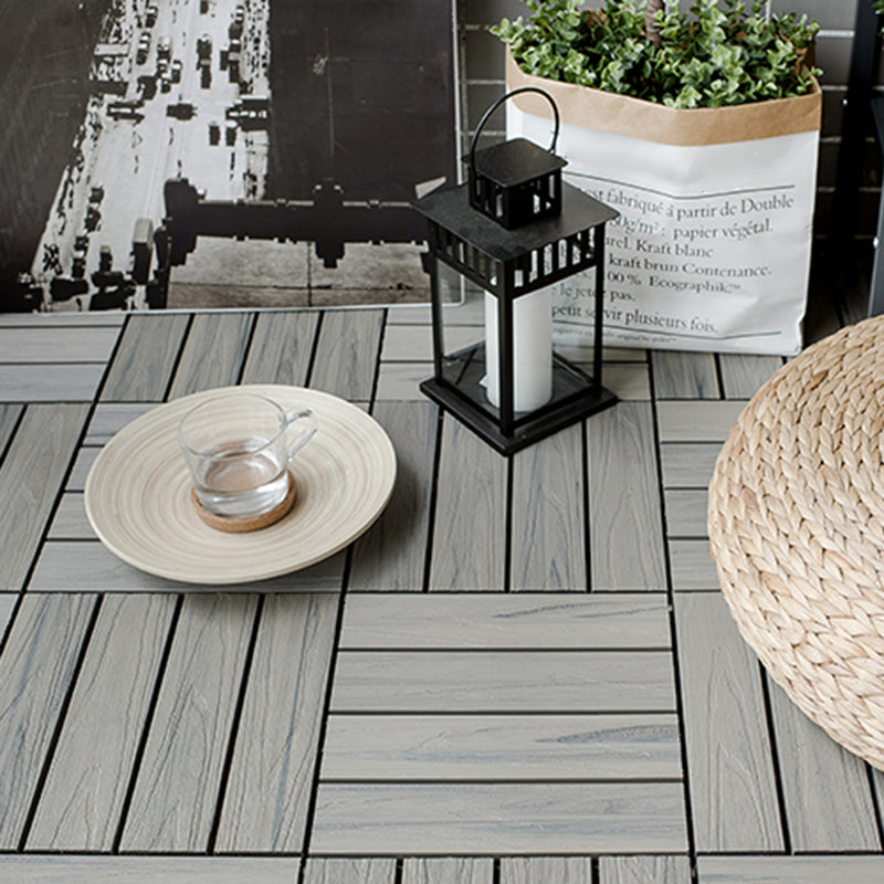Square Patio Tiles Interlocking Striped Pattern Deck Board