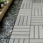 Square Patio Tiles Interlocking Striped Pattern Deck Board