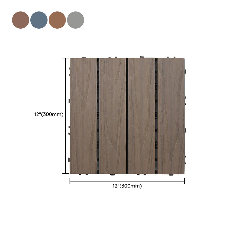 Square Patio Tiles Interlocking Striped Pattern Deck Board