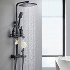Modern Style Brass Shower System Adjustable Spray Pattern Wall Mounted Shower Combination