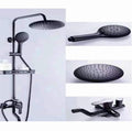 Modern Style Brass Shower System Adjustable Spray Pattern Wall Mounted Shower Combination