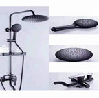 Modern Style Brass Shower System Adjustable Spray Pattern Wall Mounted Shower Combination
