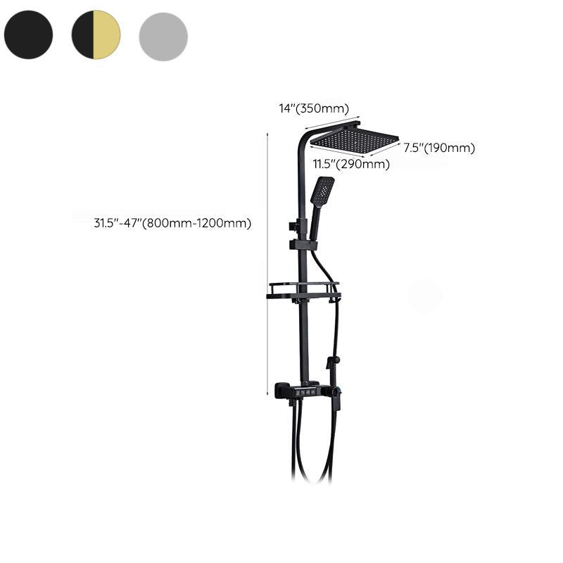 Modern Style Brass Shower System Adjustable Spray Pattern Wall Mounted Shower Combination