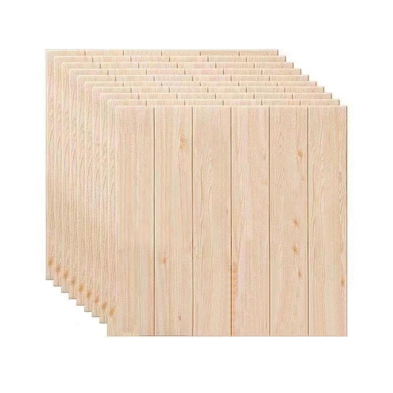 Modern Tin Back Wall Panel Smooth Wall Ceiling Wood Grain Design Set of 1